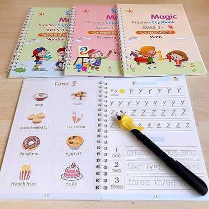 Magic Book for Kids (4 Book+10 Refill+1 Pen+1 Grip)
